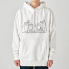 小鳥と映画館の仲良し6キャット　線画 Heavyweight Hoodie