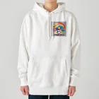 baby umbrellaの虹を見る赤ちゃん Heavyweight Hoodie