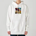 幸せアートワールドの可愛い龍のイラストグッズ Heavyweight Hoodie