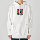 チワワ愛好家ショップの紅染まる空☆チワワがお花と夕暮れを楽しむ Heavyweight Hoodie