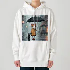 AI Creative Hub（AIクリエイティブハブ）の猫と傘 Heavyweight Hoodie