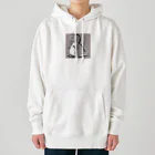 サラリーマン恐竜のモノクロ恐竜 Heavyweight Hoodie