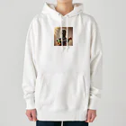 ワンダーワールド・ワンストップのハワイアンシャツを着てウクレレを弾くサボテン Heavyweight Hoodie