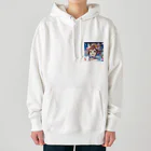 Happy Hub"（ハッピー・ハブ）の猫ギャル振り袖 Heavyweight Hoodie