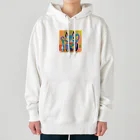 IKA_0120のカラフルな猫 Heavyweight Hoodie