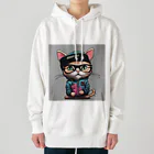 非常口社長のヒップホップ猫 Heavyweight Hoodie