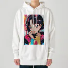 80s pop anime artのキュートな9 0 sアニメスタイル Heavyweight Hoodie