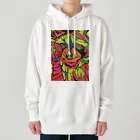 動物絵 Jamanakocic storeのトマトとアライグマカラフルアイテム Heavyweight Hoodie