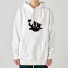 かわいい女の子とシュールな絵のジト目ネコ Heavyweight Hoodie