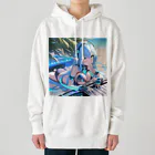 シロクマペンギンのエルフのサイバーピアニストの夏休み Heavyweight Hoodie