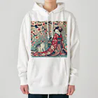 ParadigmStar　パラダイムスターの和風cat 見返り桜 Heavyweight Hoodie