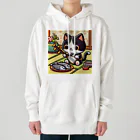 ネコ好きさんのショップの三味線をひく猫 Heavyweight Hoodie