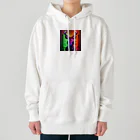 北の動物達と日常風景のポップなエゾシカ Heavyweight Hoodie