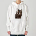 猫ミームグッズの【猫ミーム】叱られる猫 Heavyweight Hoodie