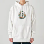 りんりんの可愛いシロクマちゃんショップ　かわいいよ！の花に囲まれている白くま Heavyweight Hoodie