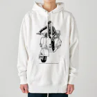 ファンシーTシャツ屋のクラシックスクーターに乗る男性 Heavyweight Hoodie