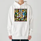 alphabet stained glassのstained glass S Heavyweight Hoodie