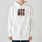 runbitの乾杯している馬たち Heavyweight Hoodie