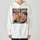 happiness_shopの美しい寿司の絵画 Heavyweight Hoodie