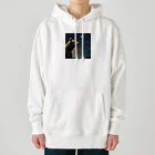 ビビッドストアの星を眺めるかわいい熊 Heavyweight Hoodie