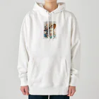 AQUAMETAVERSEの帽子をかぶった可愛い子猫 Marsa 106 Heavyweight Hoodie