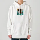 qloの海の世界を楽しむ女性 Heavyweight Hoodie