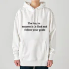 positive_poem05の成功の鍵は、自分の目標を見つけ、それに従うことである Heavyweight Hoodie