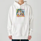 tanather shopのビールを飲んで幸せそうなネコさん Heavyweight Hoodie