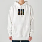 ganeshaの北米の湖のステンドグラス Heavyweight Hoodie