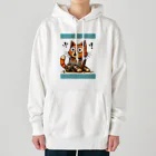 くつろぎ堂☆ネコにゃん☆イヌわんのサビ猫☆びっくりニャン！！！ Heavyweight Hoodie