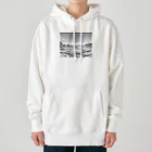 aICreationのモノクロの雪景色 Heavyweight Hoodie