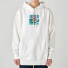 ganeshaのかわいいブタのサーフィンウェーブ Heavyweight Hoodie