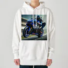 Bikers' Galleryのロードレース モーターサイクル アクション Heavyweight Hoodie