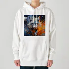 タカヤマ・サイトのフォックス・突き進む意志・アート風 Heavyweight Hoodie