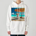 猫と紡ぐ物語の南国の海で一時のバカンスを楽しむ Heavyweight Hoodie