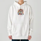 yukatagirlsの元気いっぱいの浴衣姿の女子高生 Heavyweight Hoodie