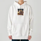 もふもふ日本史の戦ねこ Heavyweight Hoodie