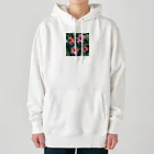 オンラインショップイエローリーフのピンク色のハイビスカスの花 Heavyweight Hoodie