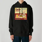 Teal Blue CoffeeのCafe music - CARDINAL RED BURGER - Heavyweight Hoodie