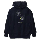 ビールとアート TM-3 Designの名画 × BEER（風神雷神）白線画 Heavyweight Hoodie