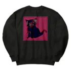 XVOs Garmentsの黒猫 Heavyweight Crew Neck Sweatshirt