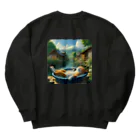 ニャーちゃんショップの眠りネコ Heavyweight Crew Neck Sweatshirt