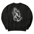 293 hu-ku-miの炎と祈りの手 Heavyweight Crew Neck Sweatshirt