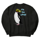 LalaHangeulのRockhopper penguin　(イワトビペンギン)　バックプリント Heavyweight Crew Neck Sweatshirt