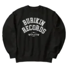 BURIKI'N RECORDSのブリキン定番ロゴ(ホワイトロゴ) ヘビーウェイトスウェット