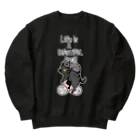 真希ナルセ（マキナル）のLife is a beautiful ride（黒猫とグレー猫） Heavyweight Crew Neck Sweatshirt