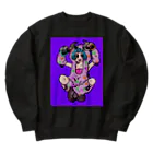 あやしいおばさん くろまめさんの○ュアアルコール（クラ○ナー）パープル Heavyweight Crew Neck Sweatshirt