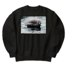chiho_seal_shopの丸い ゴマフアザラシ Round spotted seal Heavyweight Crew Neck Sweatshirt