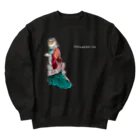 矢高あおいの【Prairie dog lover×Art】お洒落な女性（文字白） Heavyweight Crew Neck Sweatshirt