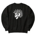 QUQU_WORKSのモヒカンスカル ホワイト Heavyweight Crew Neck Sweatshirt